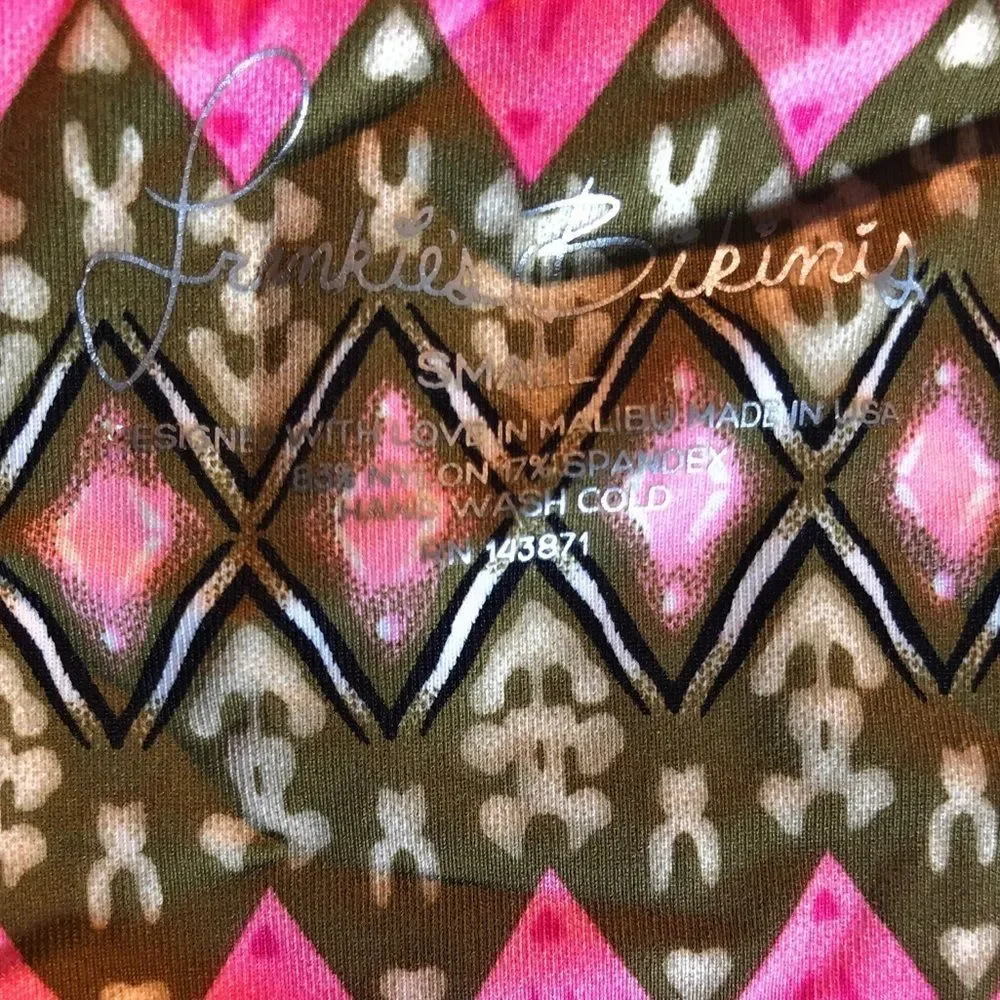Frankie's Bikinis Pink Ikat Bikini Bottom